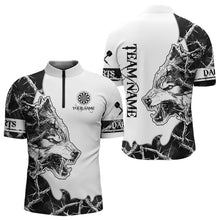 Load image into Gallery viewer, White Black Thorny Camo Wolf Dart Shirts For Men Custom Camouflage Dart Team Shirt Dart Jerseys TDM3815