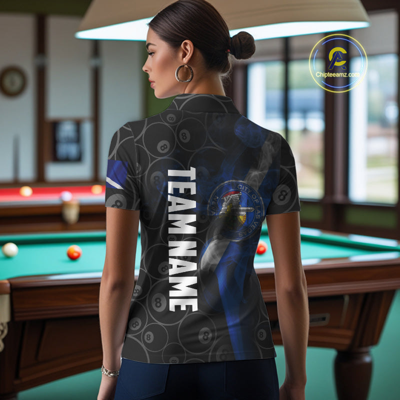 Personalized Las Vegas Flag Smoke Billiard Shirt For Women Custom 8 Ball Pool Team Jerseys TDM4287