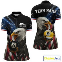 Load image into Gallery viewer, American Flag Eagle 8 Ball &amp; 9 Ball Billiard Shirt For Women Custom Patriotic Billiard Jersey TDM4477
