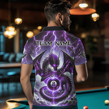 Load image into Gallery viewer, Personalized Purple Thunder Lightning Dragon Billiard Shirt For Men, Best 8 Ball Pool Team Jersey TDM4482