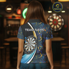 Load image into Gallery viewer, Funny Floral Marbling Pattern Custom Darts Shirt For Women, Team Polo &amp; Quarter Zip Darts Jersey TDM4916