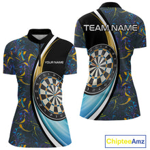 Load image into Gallery viewer, Funny Floral Marbling Pattern Custom Darts Shirt For Women, Team Polo &amp; Quarter Zip Darts Jersey TDM4916