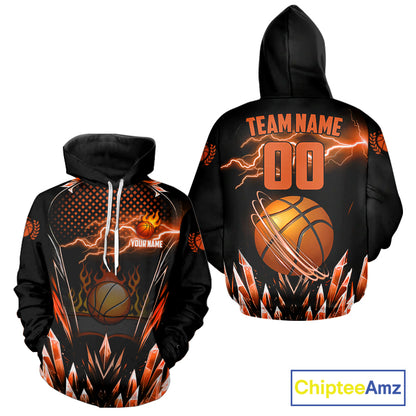 Orange Icy Lightning Basketball Shirt Custom Name And Number Basketball Jerseys For Team TDM5630