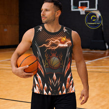 Load image into Gallery viewer, Orange Icy Lightning Basketball Shirt Custom Name And Number Basketball Jerseys For Team TDM5630