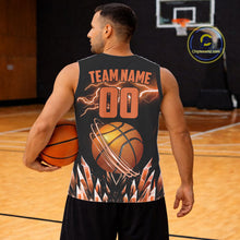 Load image into Gallery viewer, Orange Icy Lightning Basketball Shirt Custom Name And Number Basketball Jerseys For Team TDM5630