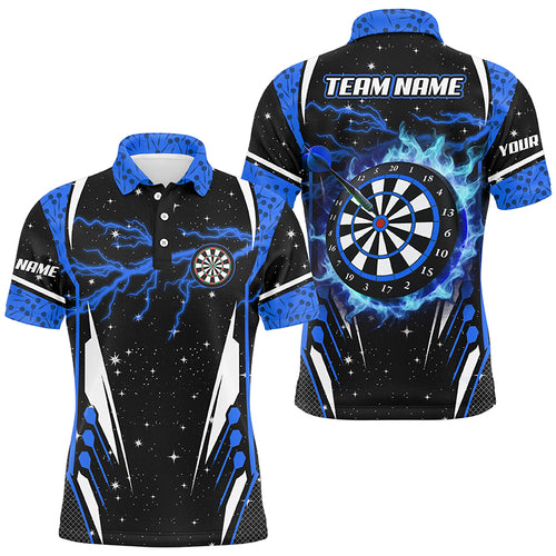 Personalized Thunder Lightning Blue Dart Jerseys Shirts For Men Custom Team League Darts Shirts TDM2150