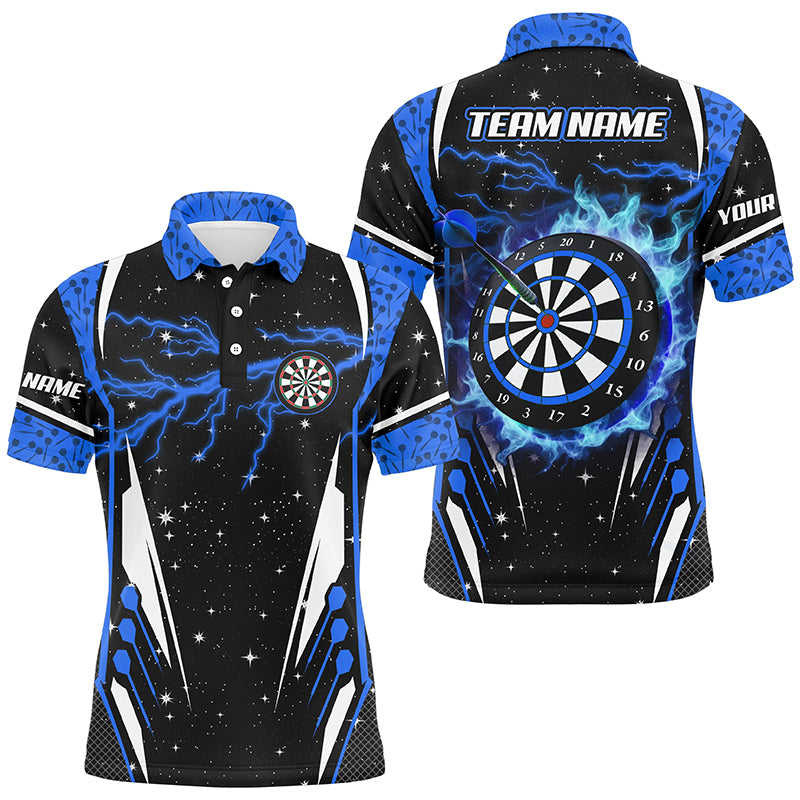 Personalized Thunder Lightning Blue Dart Jerseys Shirts For Men Custom Team League Darts Shirts TDM2150