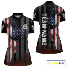 Load image into Gallery viewer, Personalized American Flag Patriotic Darts Shirt For Women Custom Darts Jersey Team Polo &amp; 1/4 Zip TDM4922