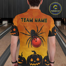 Load image into Gallery viewer, Personalized Orange Funny Spider Bowling Halloween Shirt For Men Custom Bowling Team Jersey  TDM4925