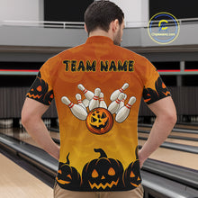 Load image into Gallery viewer, Personalized Orange Funny Bowling Halloween Shirt For Men Custom Bowling Team Jersey Outfit TDM4926