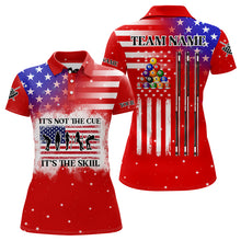 Load image into Gallery viewer, It&#39;s The Skill Custom American Flag Women Billiard Shirt Funny Billiard Jersey |Red TDM3121