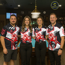 Load image into Gallery viewer, Red 8 Ball Pool Fire Flame Smoke Custom Billiard Shirts For Women, Billiard Jerseys Team Uniform TDM5849