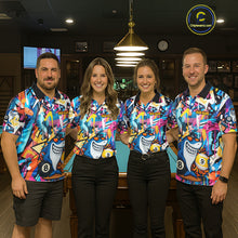 Load image into Gallery viewer, Funny Shark Colorful Graffiti Style Custom 8 &amp; 9 Ball Billiard Shirt For Women, Billiard Team Jersey TDM5852