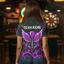 Load image into Gallery viewer, Purple Arrow Wings Custom Darts Shirt For Women, Darts Jerseys Pocket Option TDM3669