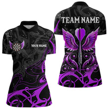 Load image into Gallery viewer, Purple Arrow Wings Custom Darts Shirt For Women, Darts Jerseys Pocket Option TDM3669