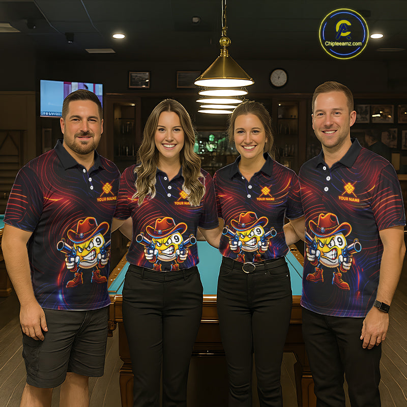 Funny Neon 9 Ball Billiard Shirt For Women Custom Pool Team Shirt, Billiard Jersey Polo & 1/4 Zip TDM6248