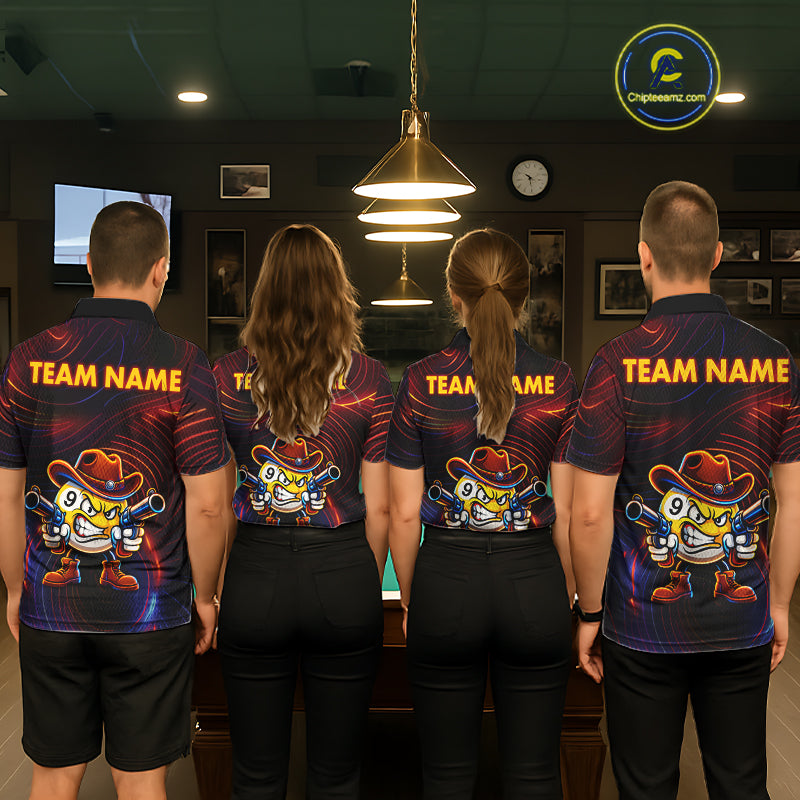 Funny Neon 9 Ball Billiard Shirt For Women Custom Pool Team Shirt, Billiard Jersey Polo & 1/4 Zip TDM6248