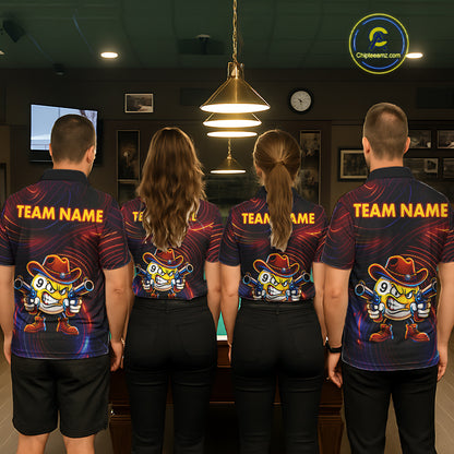 Funny Neon 9 Ball Billiard Shirt For Women Custom Pool Team Shirt, Billiard Jersey Polo & 1/4 Zip TDM6248