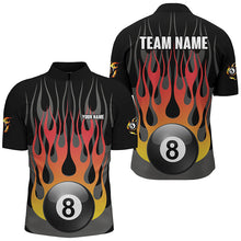 Load image into Gallery viewer, Personalized Funny Fire 8 Ball Pool Billiard Shirts For Men Custom Fire Flame Billiard Jerseys TDM2415