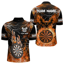 Load image into Gallery viewer, Orange Dart Board Fire Flame Custom Eagle Dart Shirts For Men, Thunder Lightning Dart Team Jerseys TDM3373