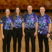 Load image into Gallery viewer, Funny Grim Reaper Blue Purple Galaxy Bowling Shirt For Women Custom Glowing Bowling Jersey Outfit TDM5862