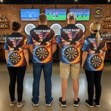 Load image into Gallery viewer, American Flag Eagle Water Fire Darts Shirt For Women Custom Darts Jersey Team Polo &amp; 1/4 Zip TDM6018