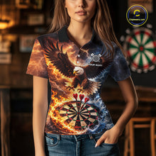 Load image into Gallery viewer, Personalized Eagle Water Fire Darts Shirt For Women, Lightning Darts Jersey Team Polo &amp; 1/4 Zip TDM6019