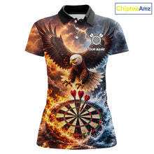 Load image into Gallery viewer, Personalized Eagle Water Fire Darts Shirt For Women, Lightning Darts Jersey Team Polo &amp; 1/4 Zip TDM6019
