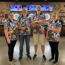 Load image into Gallery viewer, Funny Bull Colorful Graffiti Darts Shirt For Women Custom Darts Team Jersey Polo &amp; 1/4 Zip TDM6465