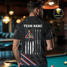 Load image into Gallery viewer, Personalized American Flag Billiard Shirt For Men Custom Grunge Vintage Patriotic Pool Team Jersey TDM4499