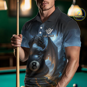 Custom Dragon Billiard Shirt For Men, 8 Ball Pool Jersey Billiard Team Shirt Polo & Quarter Zip TDM4736
