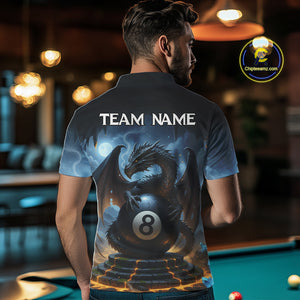 Custom Dragon Billiard Shirt For Men, 8 Ball Pool Jersey Billiard Team Shirt Polo & Quarter Zip TDM4736