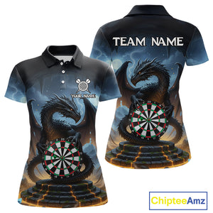 Personalized Dragon Darts Shirt For Women Custom Darts League Shirt Team Jersey Polo & Quarter Zip TDM4737