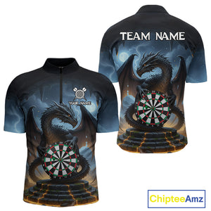 Personalized Dragon Darts Shirt For Men Custom Darts League Shirt Team Jersey Polo & Quarter Zip TDM4737