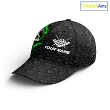 Load image into Gallery viewer, Blue Flame Skull Custom Name Billiard Cap Hats, Personalized 3D Printed Billiard Baseball Caps TDM0291