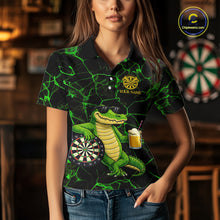 Load image into Gallery viewer, Black And Green Funny Alligator Darts Shirt For Women Custom Lightning Darts Team Jersey Outfit TDM5873