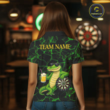 Load image into Gallery viewer, Black And Green Funny Alligator Darts Shirt For Women Custom Lightning Darts Team Jersey Outfit TDM5873