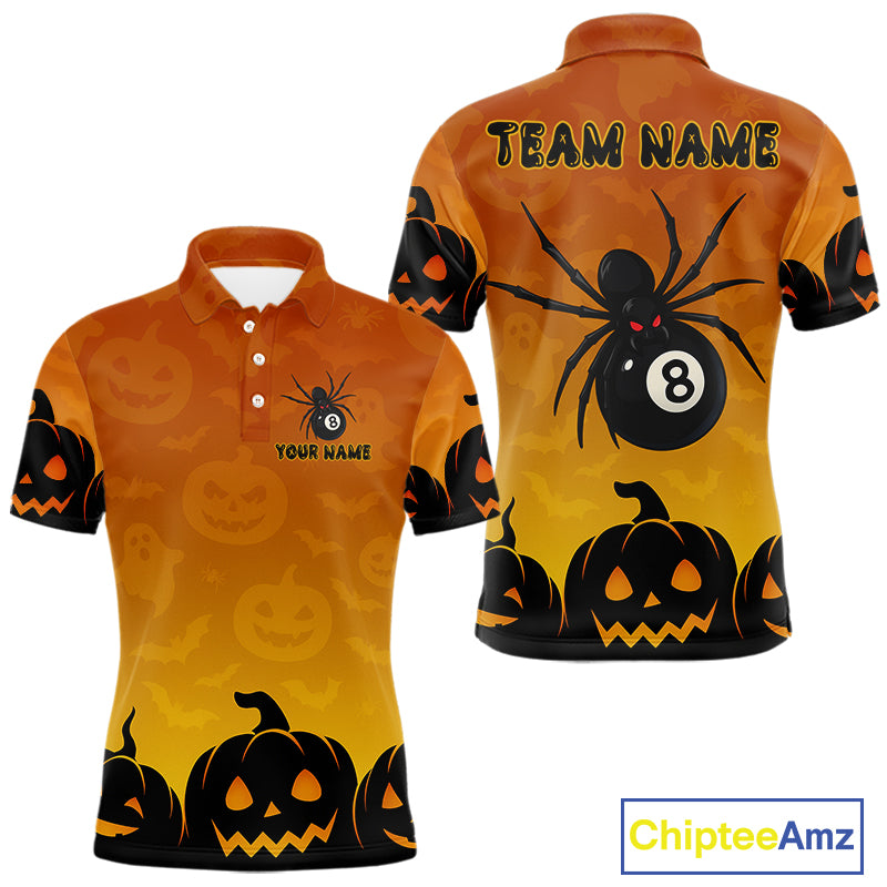 Personalized Funny Spider 8 Ball Pool Billiard Shirt For Men Custom Halloween Billiard Team Jersey TDM4511
