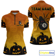 Load image into Gallery viewer, Personalized Funny Spider 8 Ball Pool Billiard Shirt For Women Custom Halloween Billiard Team Jersey TDM4511