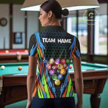 Load image into Gallery viewer, Colorful 3D Billiard Jersey For Women Custom Funny Pool Balls Billiard Team Shirt Polo &amp; 1/4 Zip TDM4933