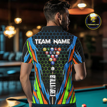 Load image into Gallery viewer, Colorful 8 Ball Billiard Jersey For Men Custom 8 Ball Pool Team Shirt Billiard Polo &amp; 1/4 Zip TDM4934