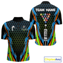 Load image into Gallery viewer, Colorful 8 Ball Billiard Jersey For Men Custom 8 Ball Pool Team Shirt Billiard Polo &amp; 1/4 Zip TDM4934