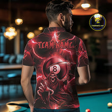 Load image into Gallery viewer, Red Grim Reaper 8 Ball Billiard Shirt For Men Custom Funny Thunder Lightning Pool Team Jersey TDM4935