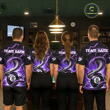 Load image into Gallery viewer, Purple 8 Ball Lightning Thunder Cobra Snake Billiard Shirt For Women Custom Pool Team Jersey TDM5875
