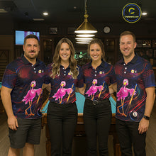 Load image into Gallery viewer, Funny Neon Flamingo 8 Ball &amp; 9 Ball Billiard Shirt For Women Custom Pool Team Jersey Polo &amp; 1/4 Zip TDM6257
