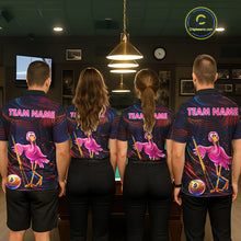 Load image into Gallery viewer, Funny Neon Flamingo 8 Ball &amp; 9 Ball Billiard Shirt For Women Custom Pool Team Jersey Polo &amp; 1/4 Zip TDM6257