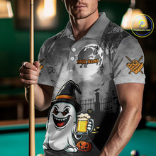 Load image into Gallery viewer, Funny Ghostly Beer Halloween Billiard Shirt For Men Custom Halloween Gifts For Pool Player TDM4947