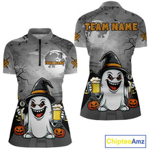 Load image into Gallery viewer, Funny Ghostly Beer Halloween Billiard Shirt For Women Custom Halloween Gifts For Pool Player TDM4947