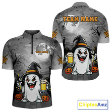 Load image into Gallery viewer, Funny Ghostly Beer Halloween Billiard Shirt For Men Custom Halloween Gifts For Pool Player TDM4947