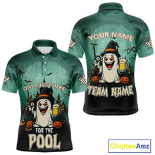 Load image into Gallery viewer, Only Just Here For The Pool Custom Halloween Billiard Shirt For Men, Funny Ghostly Billiard Jersey TDM4950